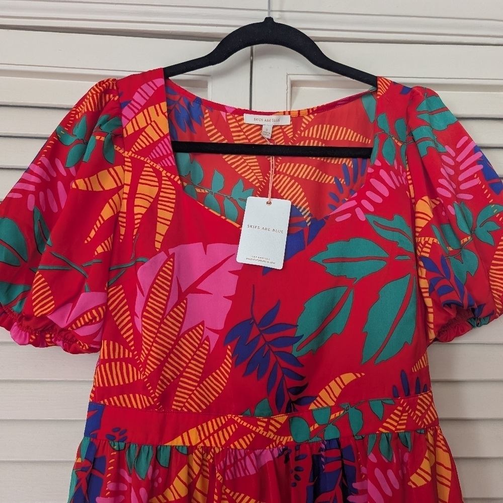 NWT Skies are Blue Vibrant Leaf Dress - Picture 4 of 7